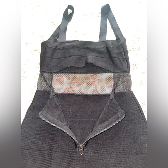 Black Bandage With Lace Dress — BEBE - Picture 7 of 8